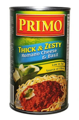 Primo Thick and Zesty Romano Cheese and Basil Pasta Sauce, 680 mL