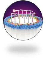 Quick Light Birthday Candles HAPPY BIRTHDAY Rainbow Glitter 13 pc