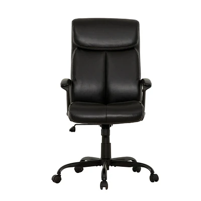 Chaise de bureau ergonomique à dossier haut Sealy® Montgomery en similicuir noir PU.