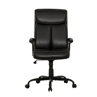 Chaise de bureau ergonomique à dossier haut Sealy® Montgomery en similicuir noir PU.