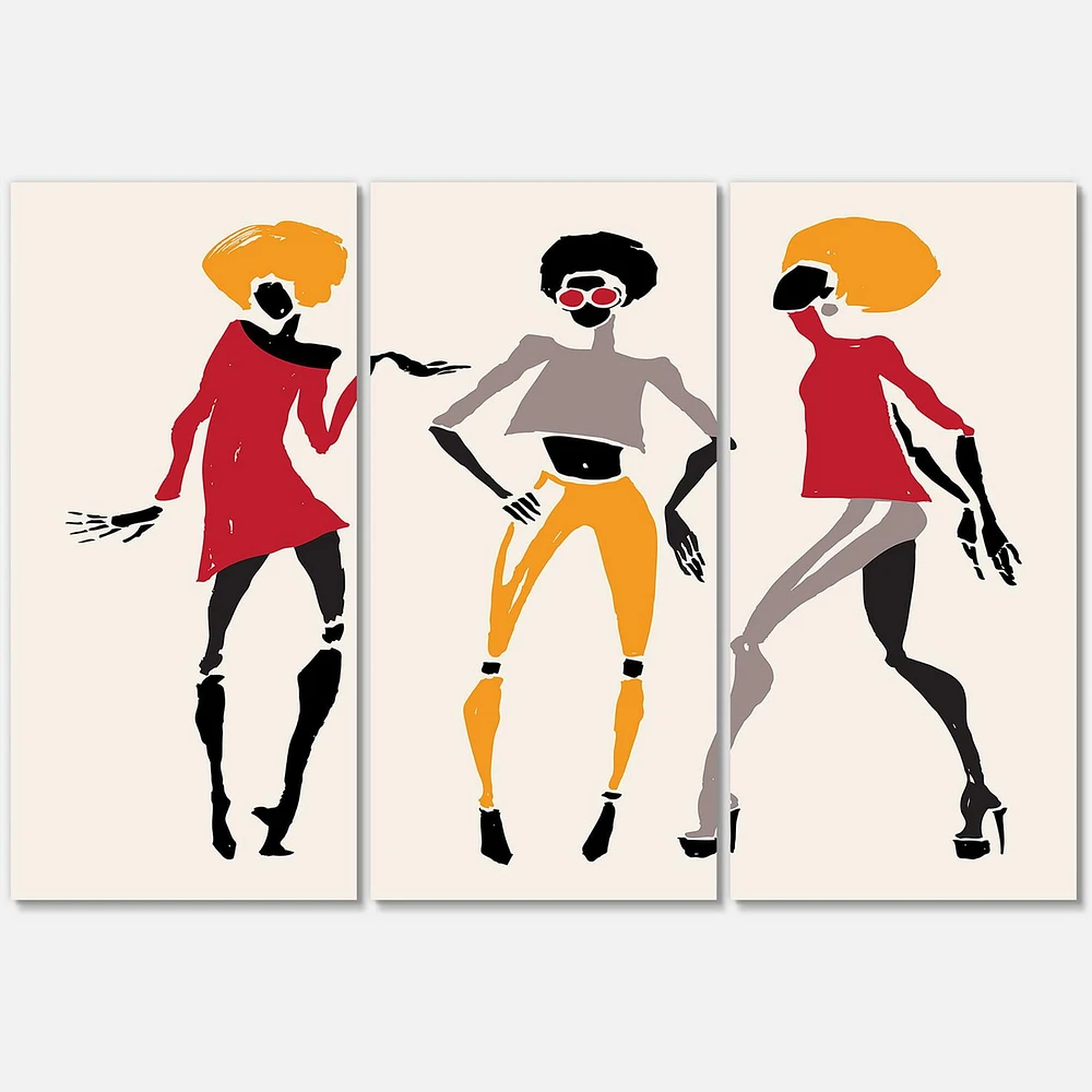 Designart Silhouettes de femmes afro-américaines I Art mural sur toile