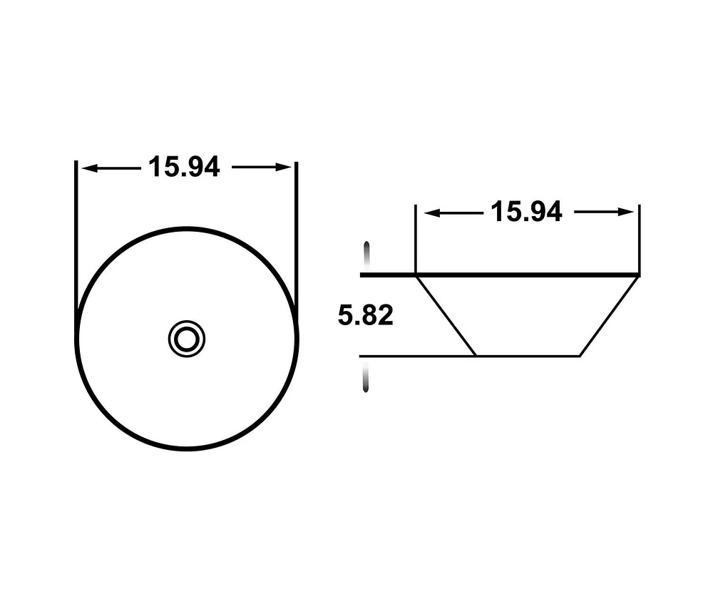 American Imaginations 15.9-in. W Above Counter Olive-White Bathroom Vessel Sink For Wall Mount Wall Mount Drilling AI-28042