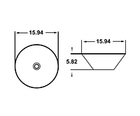 American Imaginations 15.9-in. W Above Counter Olive-White Bathroom Vessel Sink For Wall Mount Wall Mount Drilling AI-28042