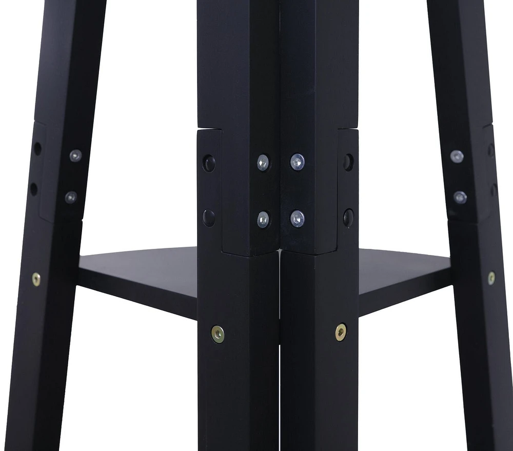 kieragrace Providence Bailey Corner Shelf – Black, 5-Tiered, Matte Finish, 71-Inch Tall