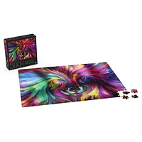 Puzzle de 500 pièces avec effet métallisé, pour adultes et enfants à partir de 8 ans, Peinture de chien