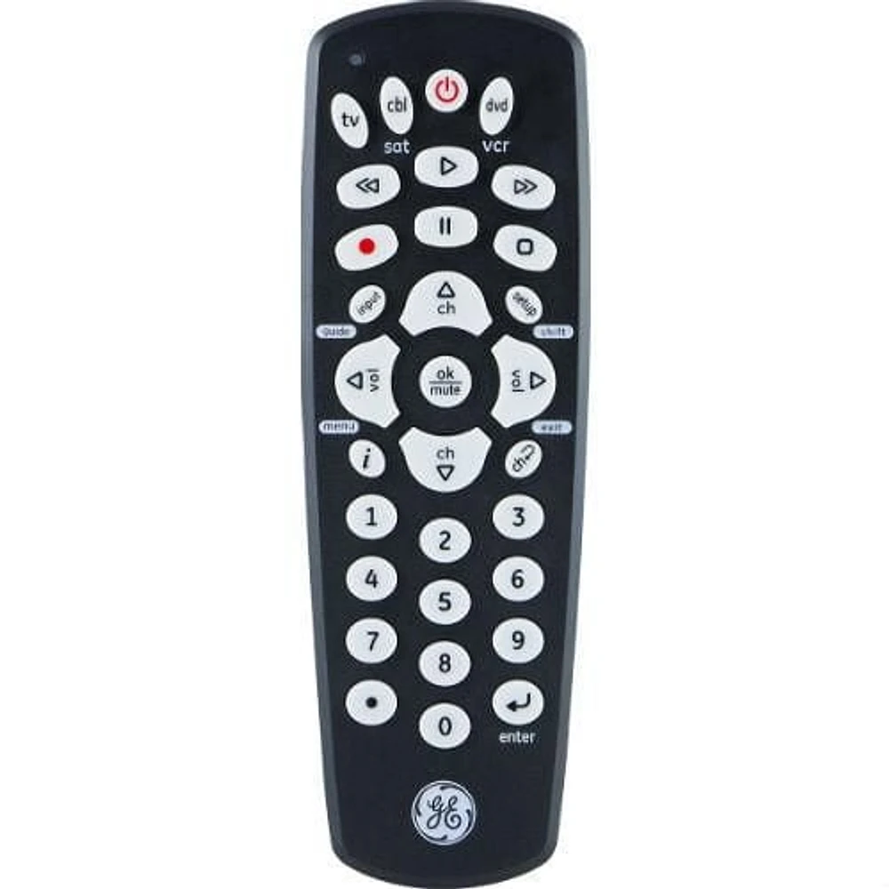 GE 3-Device Universal Remote Control, Black, 42607, 3-Device Universal Remote