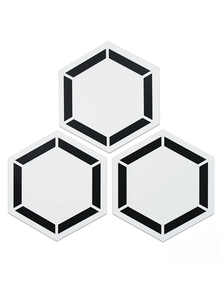 FloorPops Coltrane Peel and Stick Hexagon Floor Tiles Set of 20