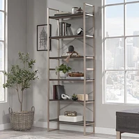 Sauder Walter Heights Bookcase, Blade Walnut, 433375