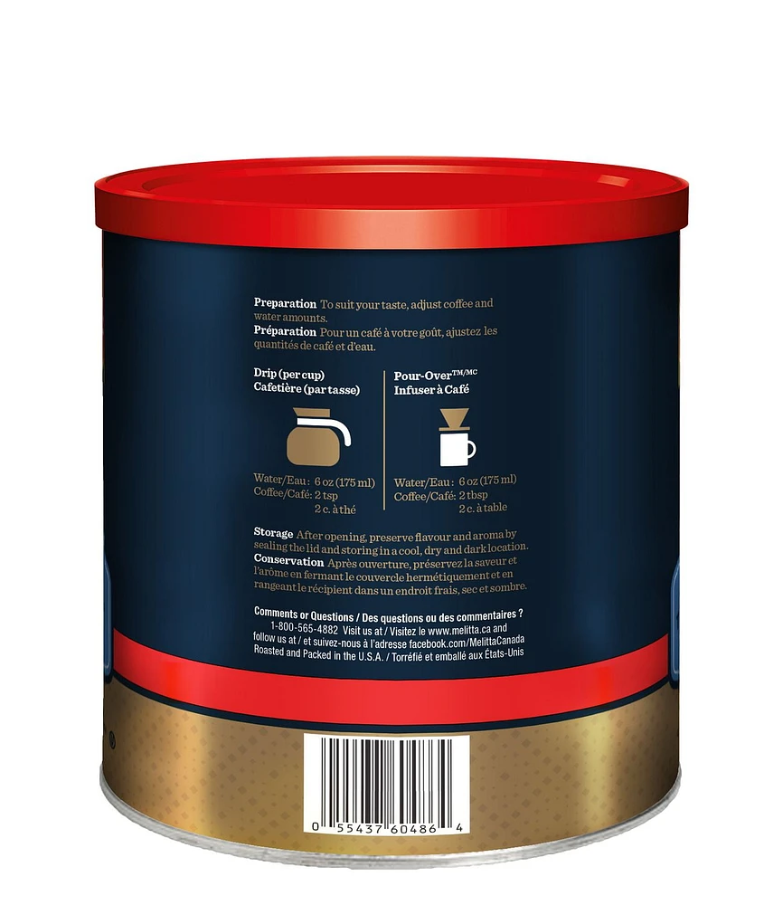 Melitta Traditional Medium Roast & Ground Coffee, 930 g Tin