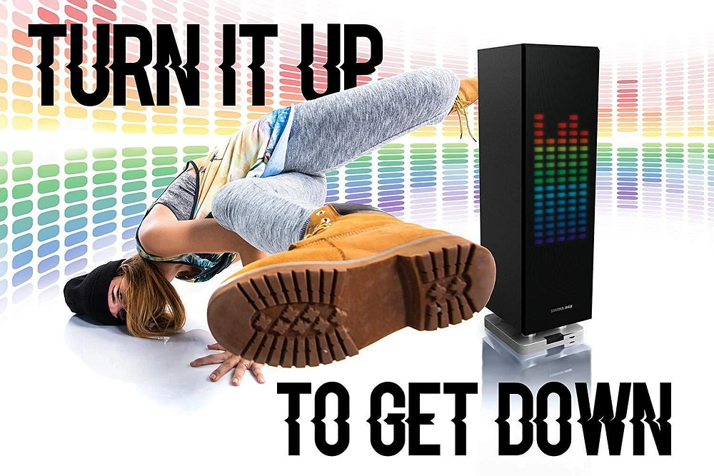 Sharper Image Table Top Tower Speaker with LED Light Display