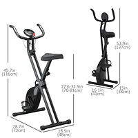 Soozier Foldable Exercise Bike Stationary Upright Bike Cardio Workout 8-Level Resistance