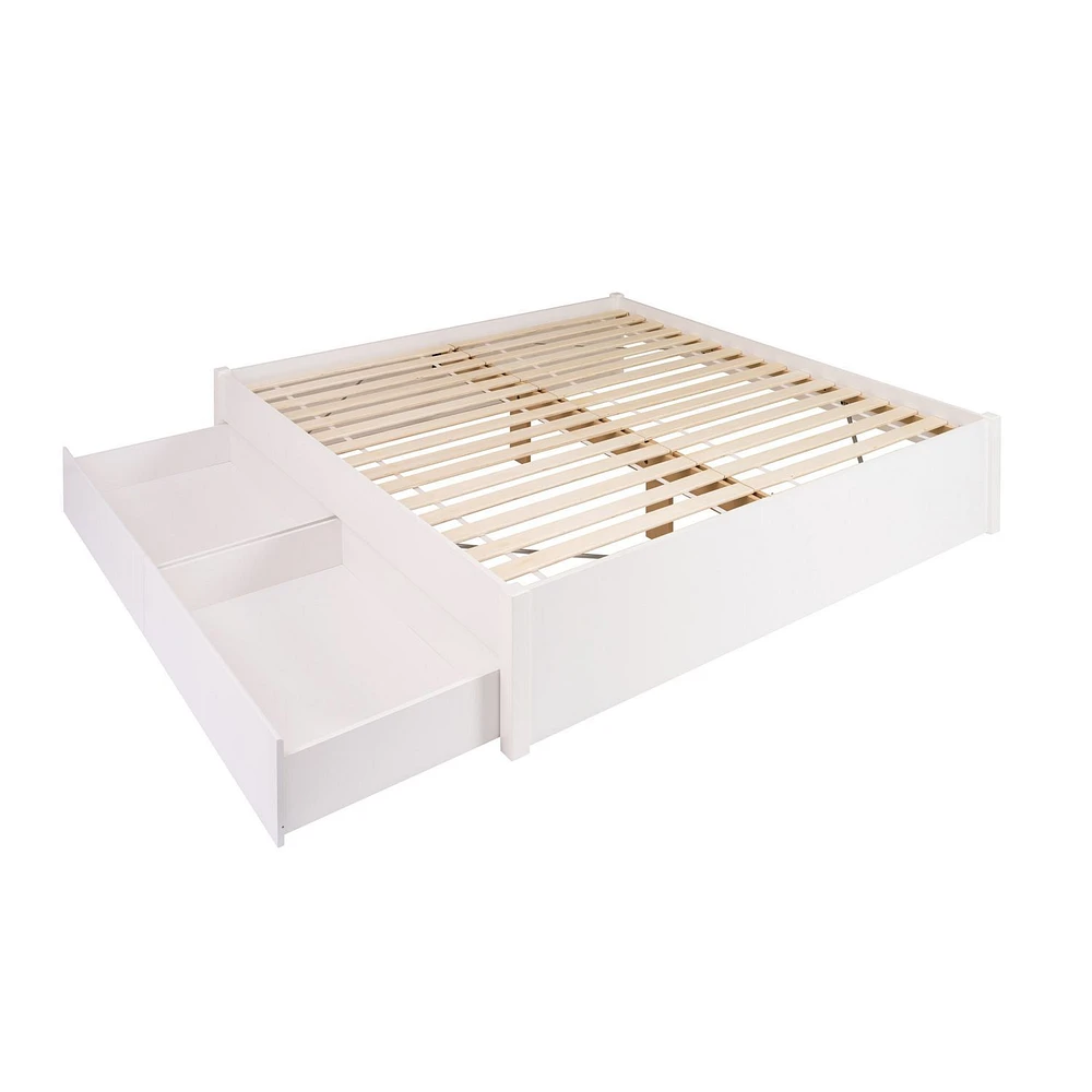 Base de grand lit plateforme avec deux tiroirs