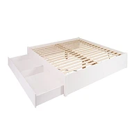 Base de grand lit plateforme avec deux tiroirs