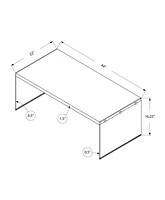 Monarch Specialties Coffee Table, Accent, Cocktail, Rectangular, Living Room, 44"l, Tempered Glass, Laminate, Brown, Clear, Contemporary, Modern