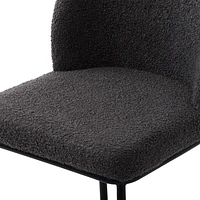 Ensemble de 2 tabourets de bar modernes rembourrés en tissu bouclé de luxe Addison de CorLiving - Tabourets de bar de 25,5 pouces à hauteur de comptoir pour îlot de cuisine - Tabourets modernes élégan