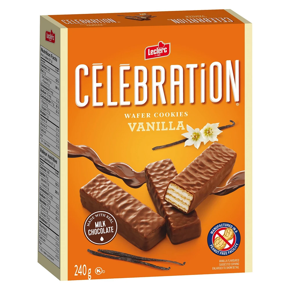 Celebration Leclerc Vanilla Wafer Cookies, 240 g/Boxed Wafer Cookies