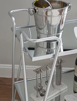 Putnam Silver Mid-Century Bar Cart