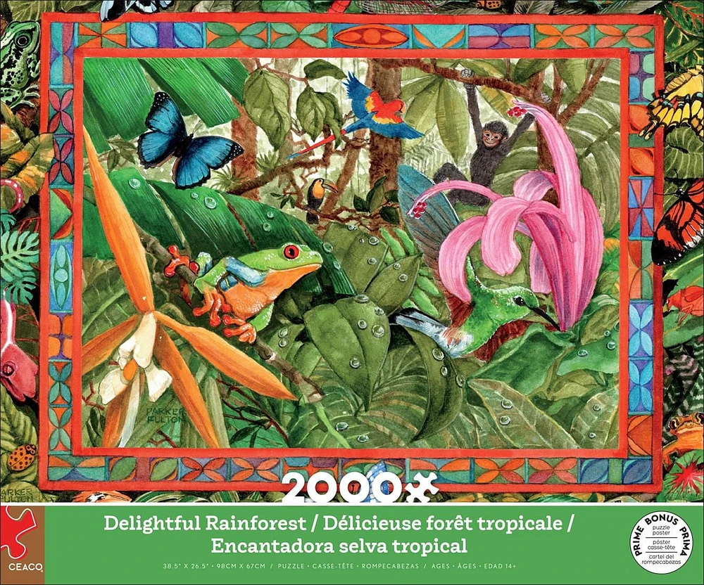 Ceaco 2000pc Puzzle "Delightful Rainforest" by Parker Fulton, 2000pc Puzzle