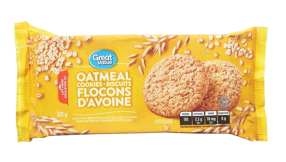 Great Value Oatmeal Cookies, 320 g