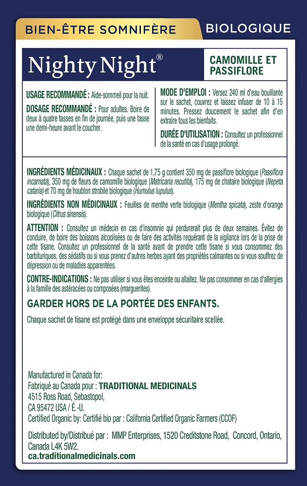 Médicaments traditionnels Nighty Night 16 Sachets emballes
