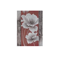 Art Mural En Toile Peint À La Main (Fleurs Et Bois) - Ensemble De 2