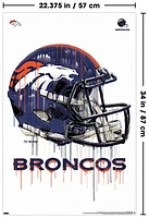 NFL Denver Broncos - Drip Helmet 20 Wall Poster, 22.375" x 34"