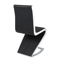 Chaise de salle à manger canadienne Oscar noir et blanc