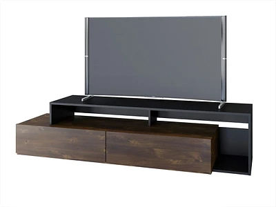Nexera Paisley 72-inch TV Stand, Truffle And Black