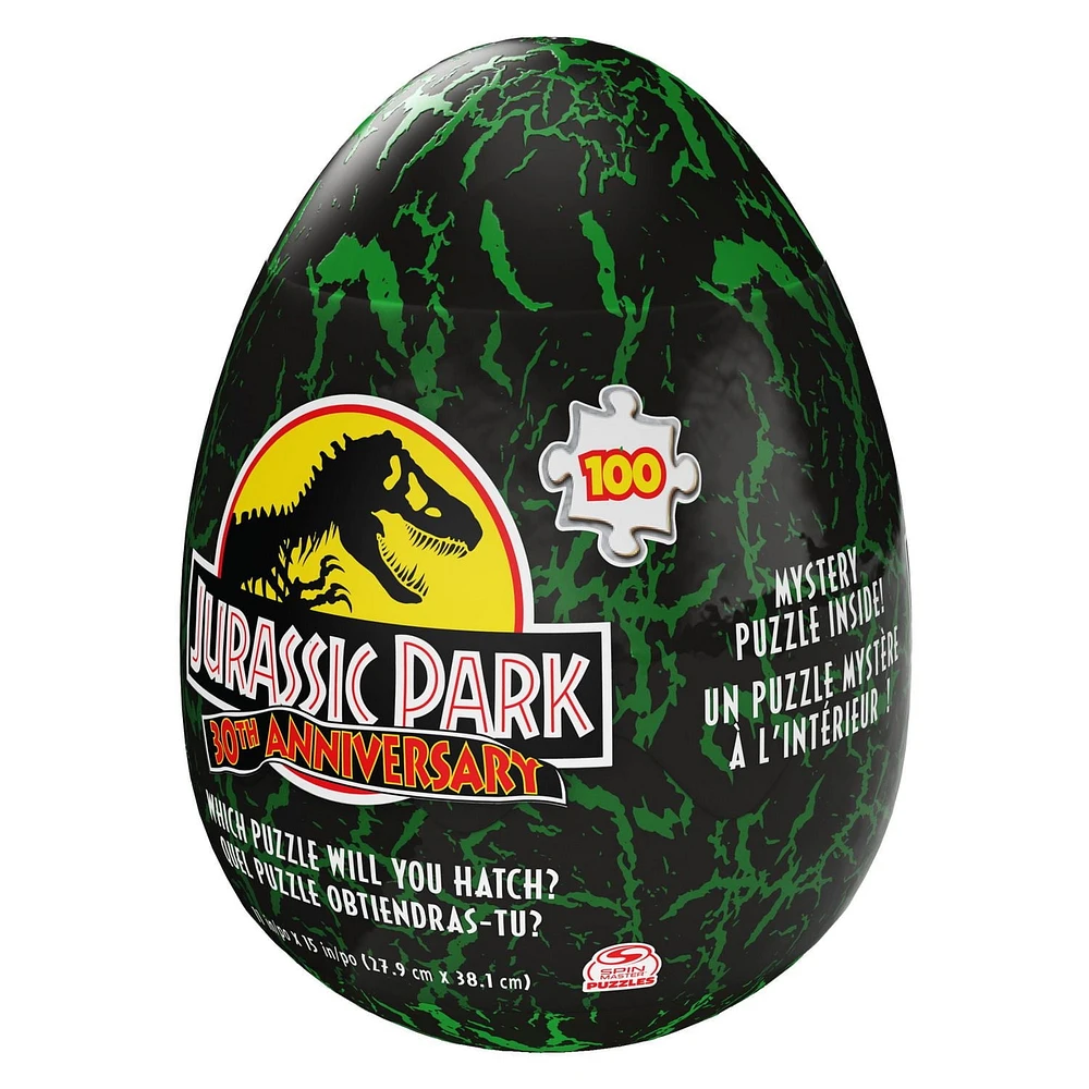 Jurassic World, Puzzle mystère de 100 pièces, Film parc de dinosaures avec emballage en forme d'œuf, pour adultes et enfants à partir de 4 ans