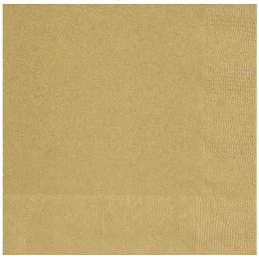 Serviettes de table dorées, 65 ct Mesure 6,5x6,5" une fois plié, 2 épaisseurs