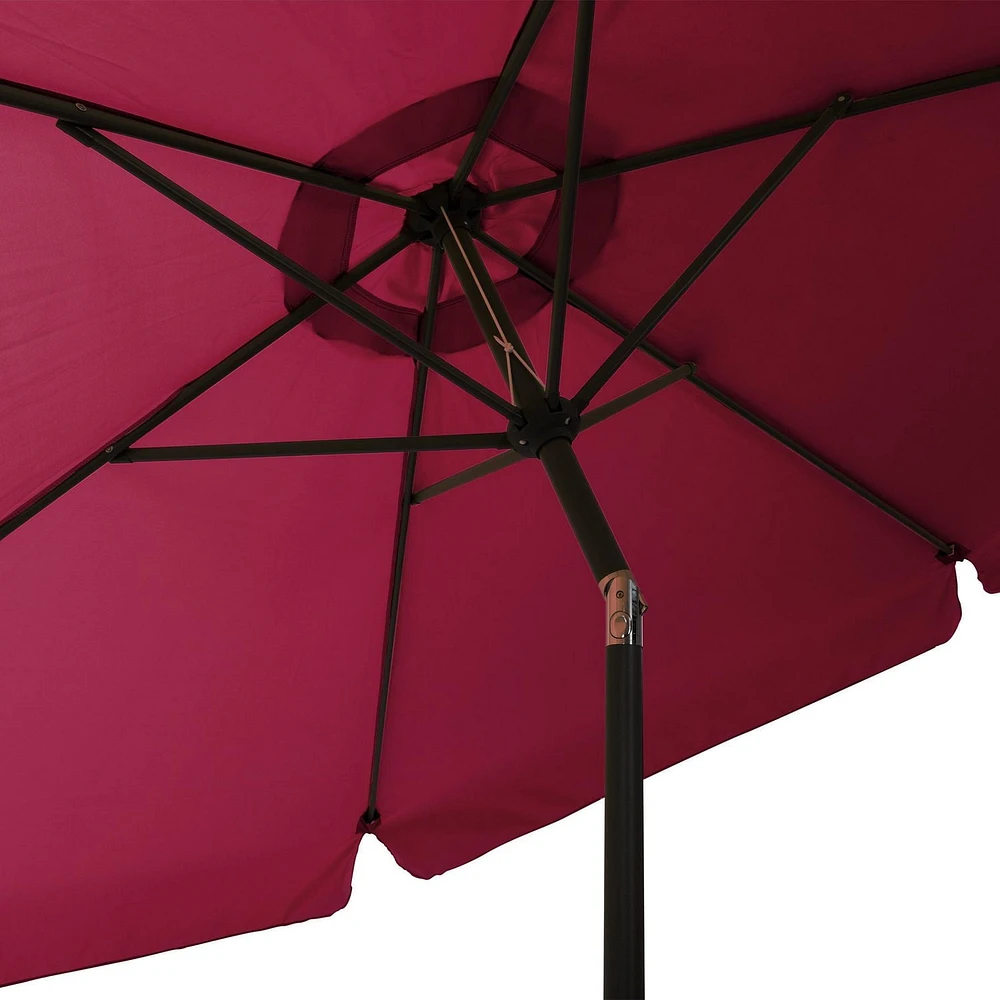 Parasol de jardin rond inclinable CorLiving de 3 m avec rabats latéraux et cadre en acier