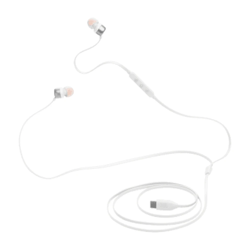 JBL Tune 310C USB Wired Hi-Res In-Ear Headphones - White