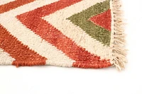 ECARPETGALLERY Tapis Fait à la Main pour Salon, Salle à Manger et Chambre à Coucher Géométrique Collection Vif et coloré 4'0" x 6'0" en Ivoire