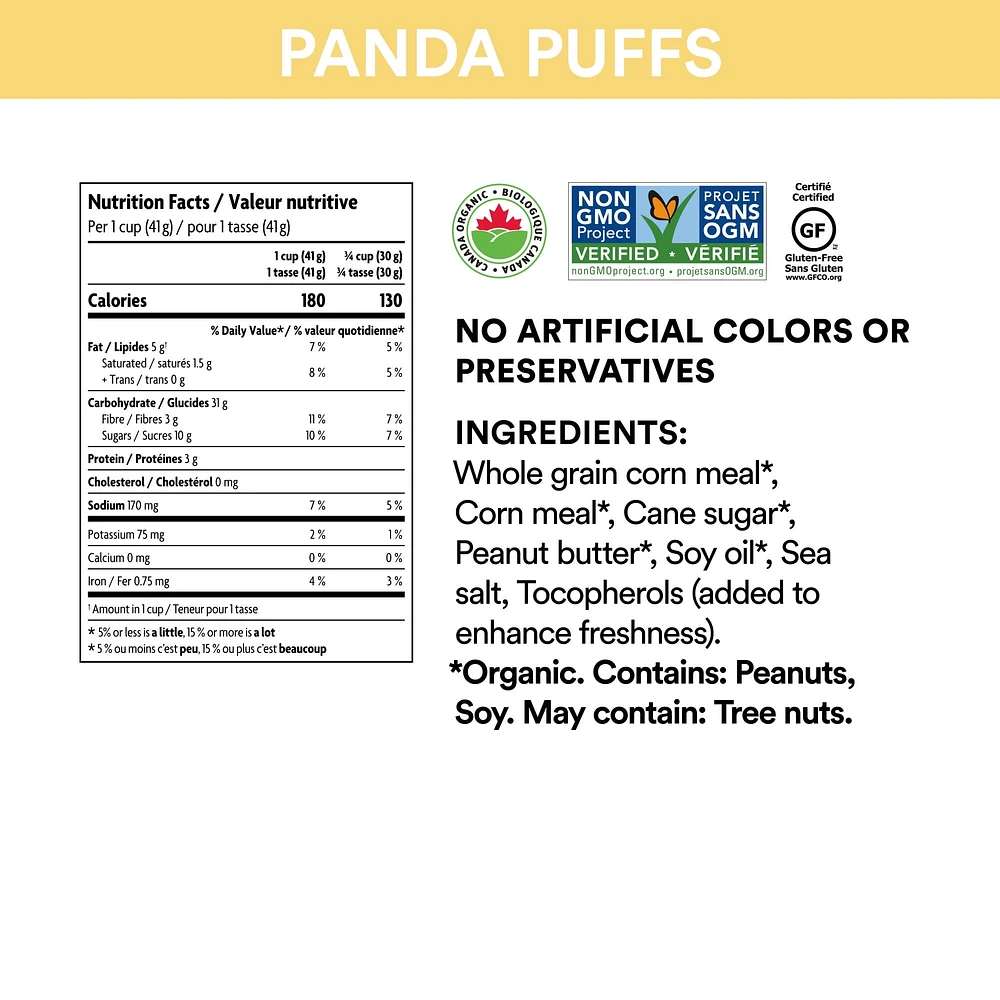 Nature's Path Envirokidz Gluten Free Panda Puffs Organic Cereal, Envirokidz Panda Puffs