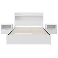 Nexera Hunter Platform Bed With Headboard And 2 Nightstands