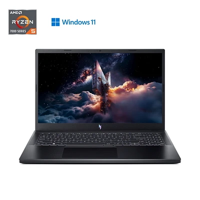 Portable de jeu Acer Nitro V 15,6” FHD 144Hz, Ryzen 5 7535HS, RTX 2050, 8 Go de RAM, SSD 512 Go