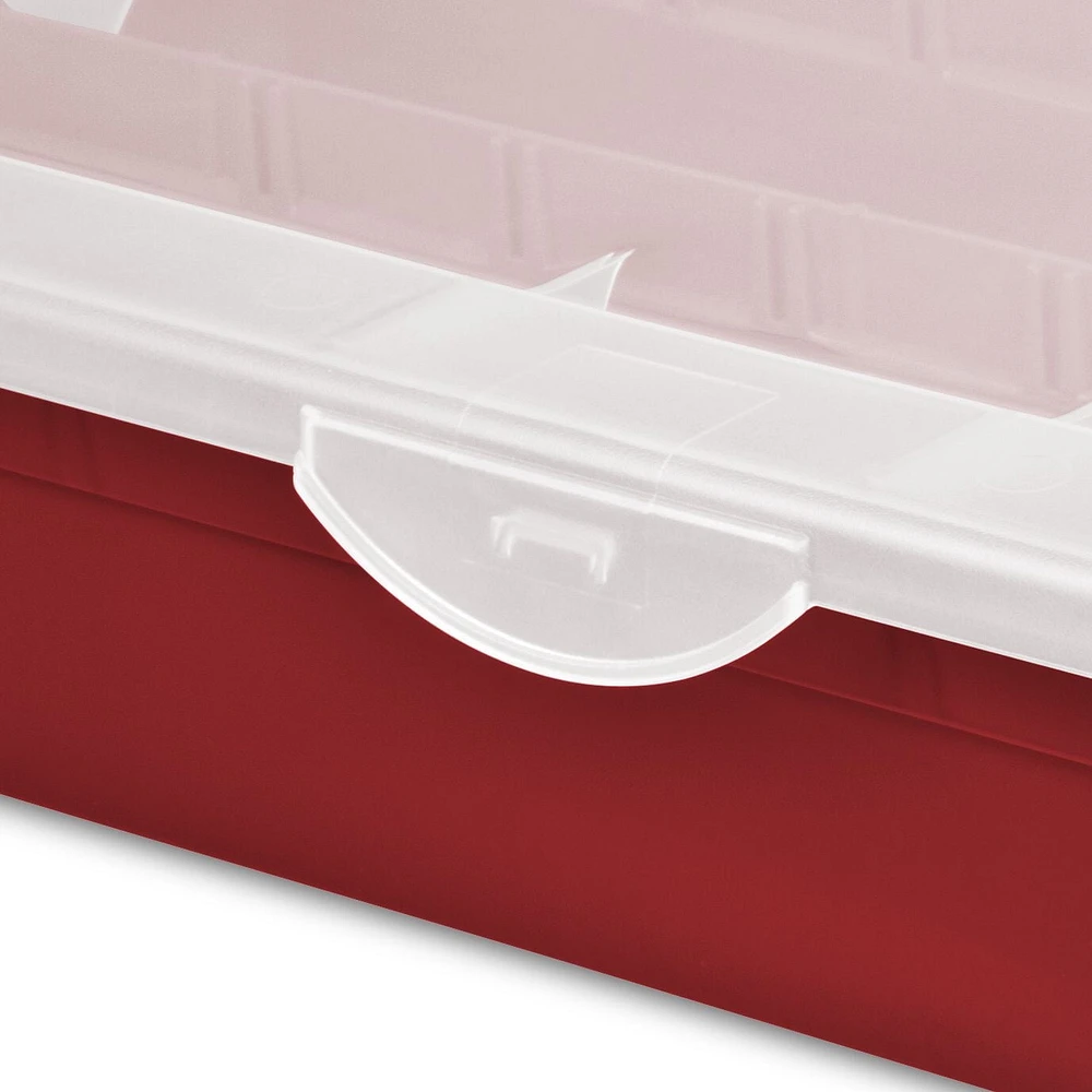 Sterilite Adjustable Red Ornament Case