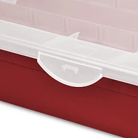 Sterilite Adjustable Red Ornament Case