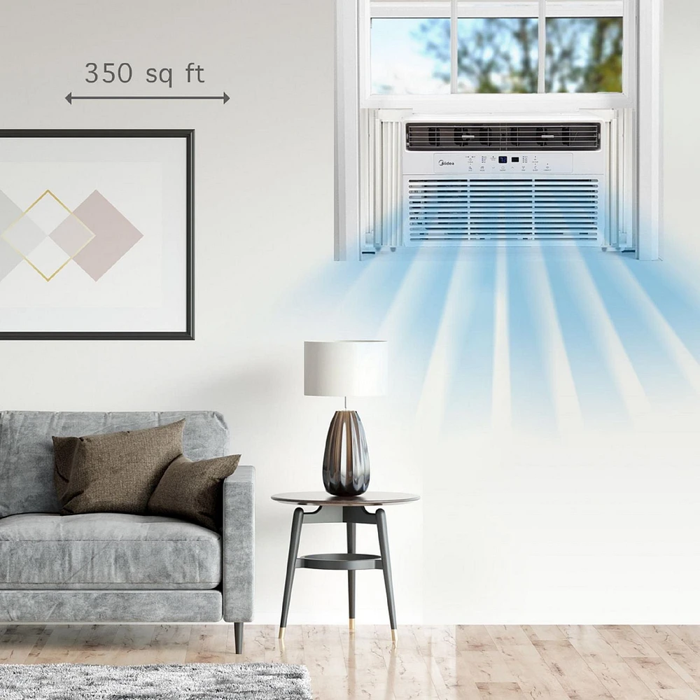 Midea Climatiseur de fenêtre de 8 000 BTU avec télécommande Chambre jusqu'à 350 pi².