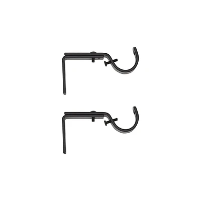 Home Trends Adjustable Drapery Brackets 3/4"-1" Black, Single Bracket