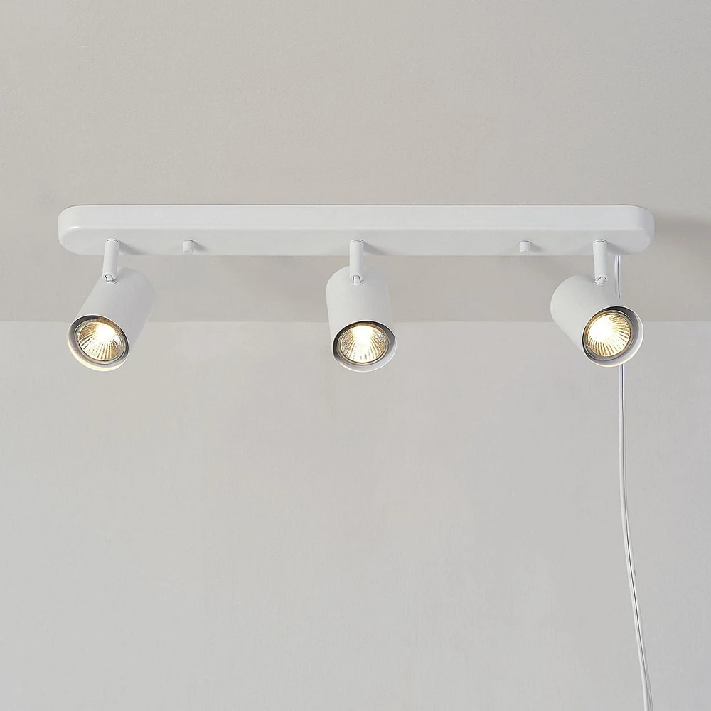 Dale 3-Light Matte White Plug-in Track Lighting