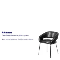 Fusion Series Contemporary Black Leather Side Reception Chair
