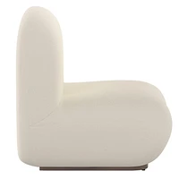 Contemporary Boucle Fabric Accent Chair - Ivory