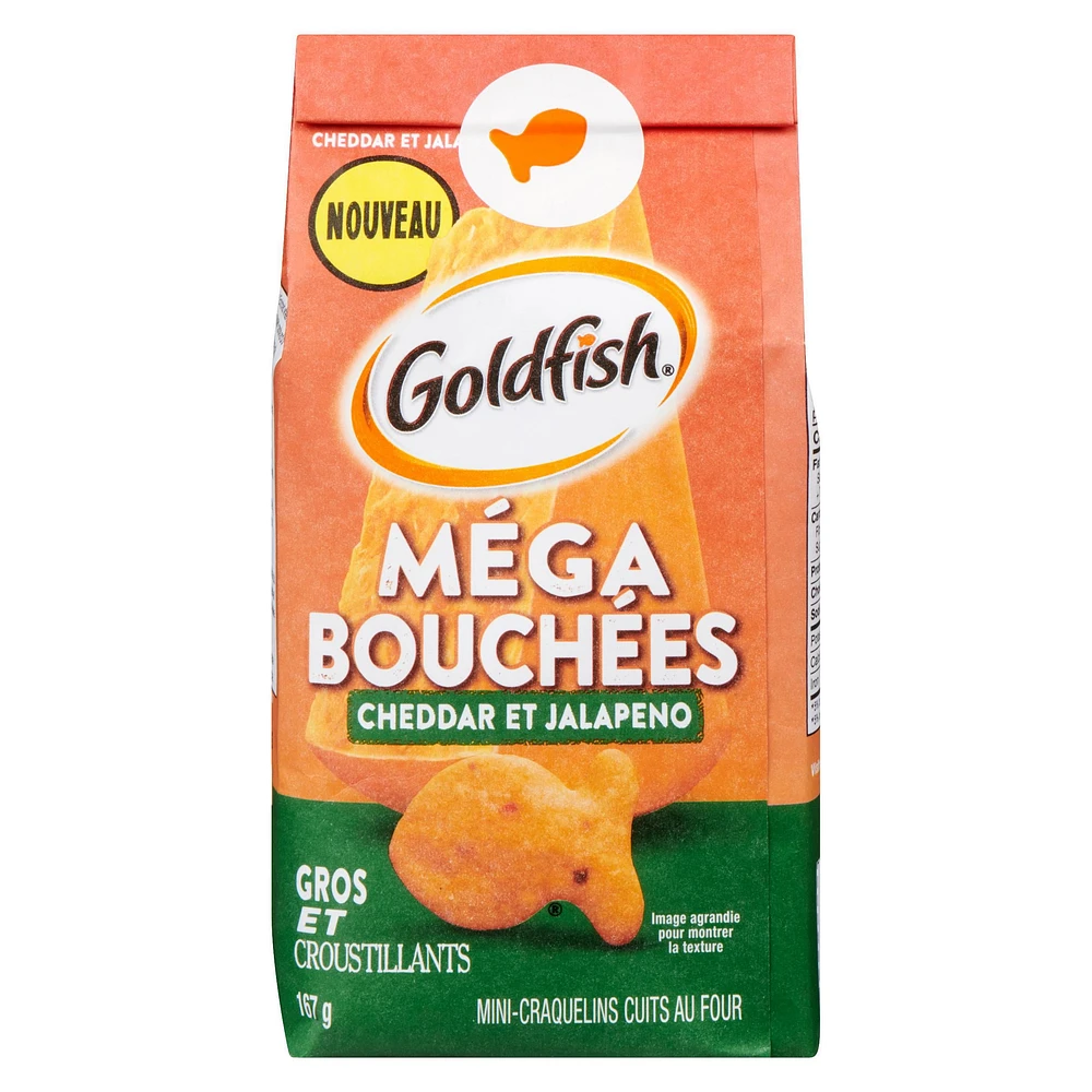 Goldfish® Mega Bites Cheddar Jalapeno Crackers 167g Bag, Goldfish Crackers 167 g