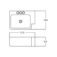 American Imaginations 17.5-in. W Above Counter White Bathroom Vessel Sink For 1 Hole Left Drilling AI-29425
