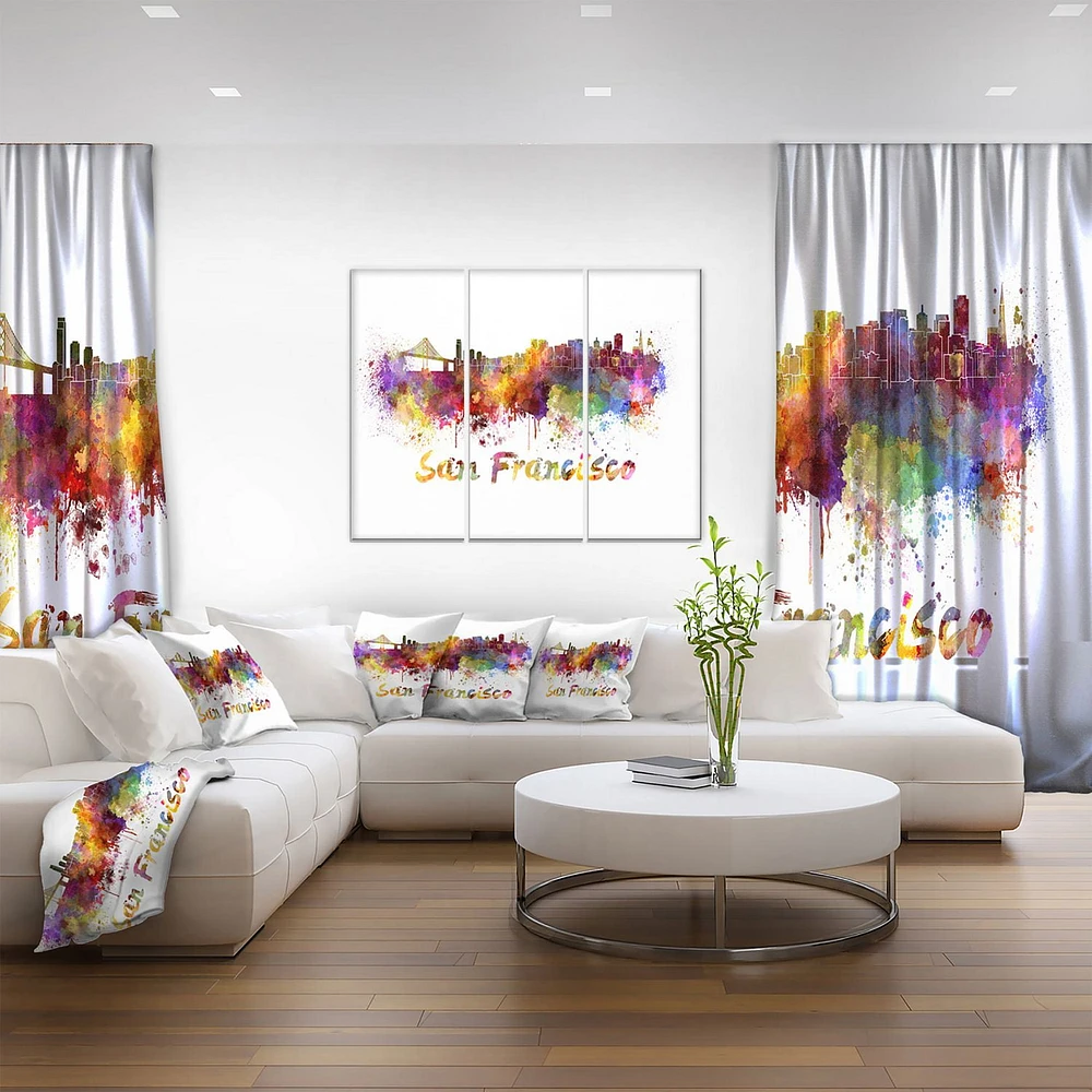 Design Art La Ligne D'Horizon De San Francisco Art Sur Toile