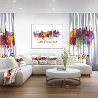 Design Art La Ligne D'Horizon De San Francisco Art Sur Toile