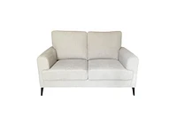 Canapé 2 places en velours flocon de neige Rhea de K-Living de couleur beige