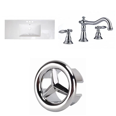 48.75-in. W 3H8-in. Ceramic Top Set In White Color AI-24641