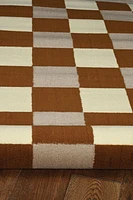 Tapis Capri à Carreaux Buffle beige & blanc de 4 pi 3 po x 7 pi 3 po